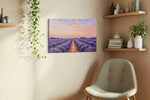Lavender Horizon Bliss landscape canvas print, displayed in a living room