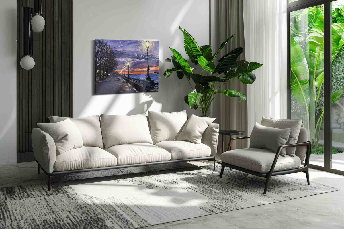 Luminous Twilight Serenity landscape canvas print, on wall, lifestyle preview