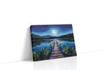 Lunar Reflections Over Tranquil Waters landscape canvas print gallery-wrapped landscape canvas studio shot