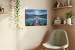 Lunar Reflections Over Tranquil Waters – landscape canvas wall art, gallery-wrapped, ready to hang
