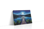 Lunar Reflections Over Tranquil Waters landscape canvas print, gallery-wrapped, ready to hang
