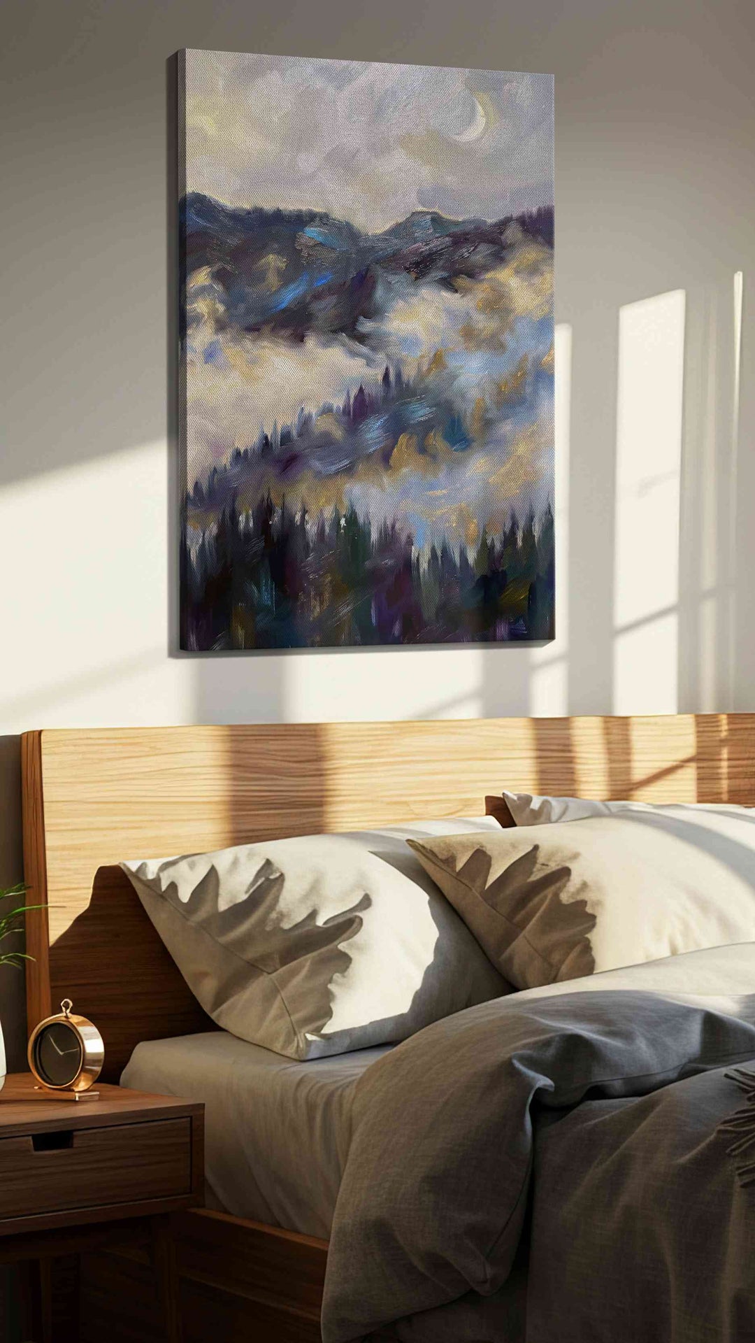 Mystical Mist Over the Peaks – landscape canvas wall art, gallery-wrapped, ready to hang