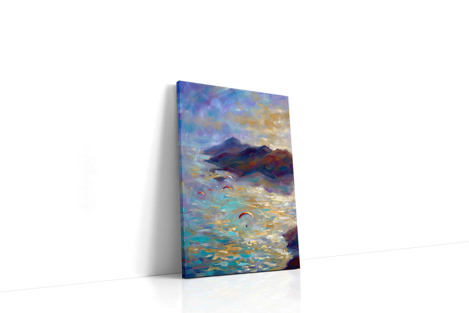 Paragliders at Dusk landscape canvas print, gallery-wrapped, ready to hang