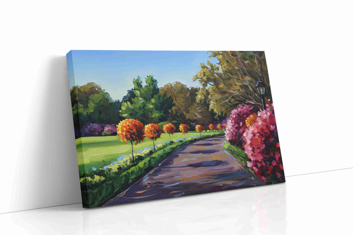 Pathway of Blossoms II landscape canvas print gallery-wrapped landscape canvas studio shot