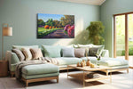 Pathway of Blossoms II landscape canvas print, hanging on wall
