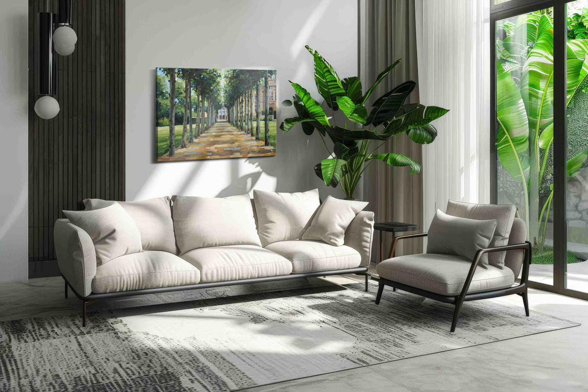 Pathway to Serenity landscape canvas print, on wall, lifestyle preview