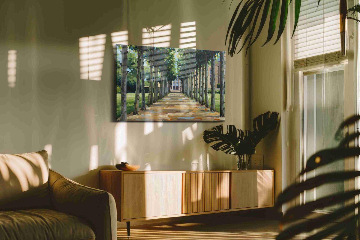 Pathway to Serenity landscape canvas print in a contemporary interior mockup