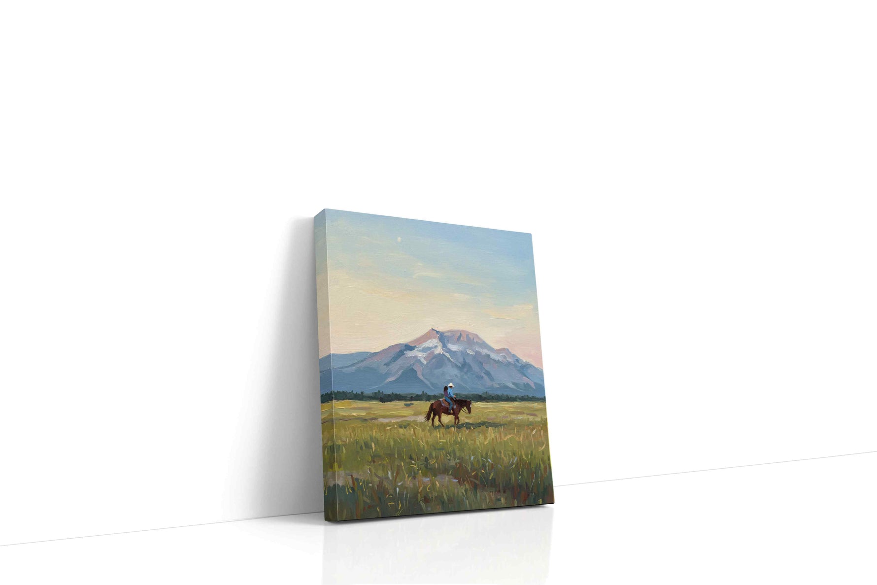 Riders at Dawn's Embrace landscape canvas print, gallery-wrapped, ready to hang