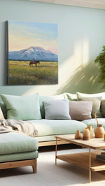 Riders at Dawn's Embrace – landscape canvas wall art, gallery-wrapped, ready to hang