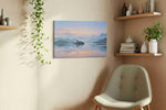 Serenity at Dawn landscape canvas print in a living room scene
