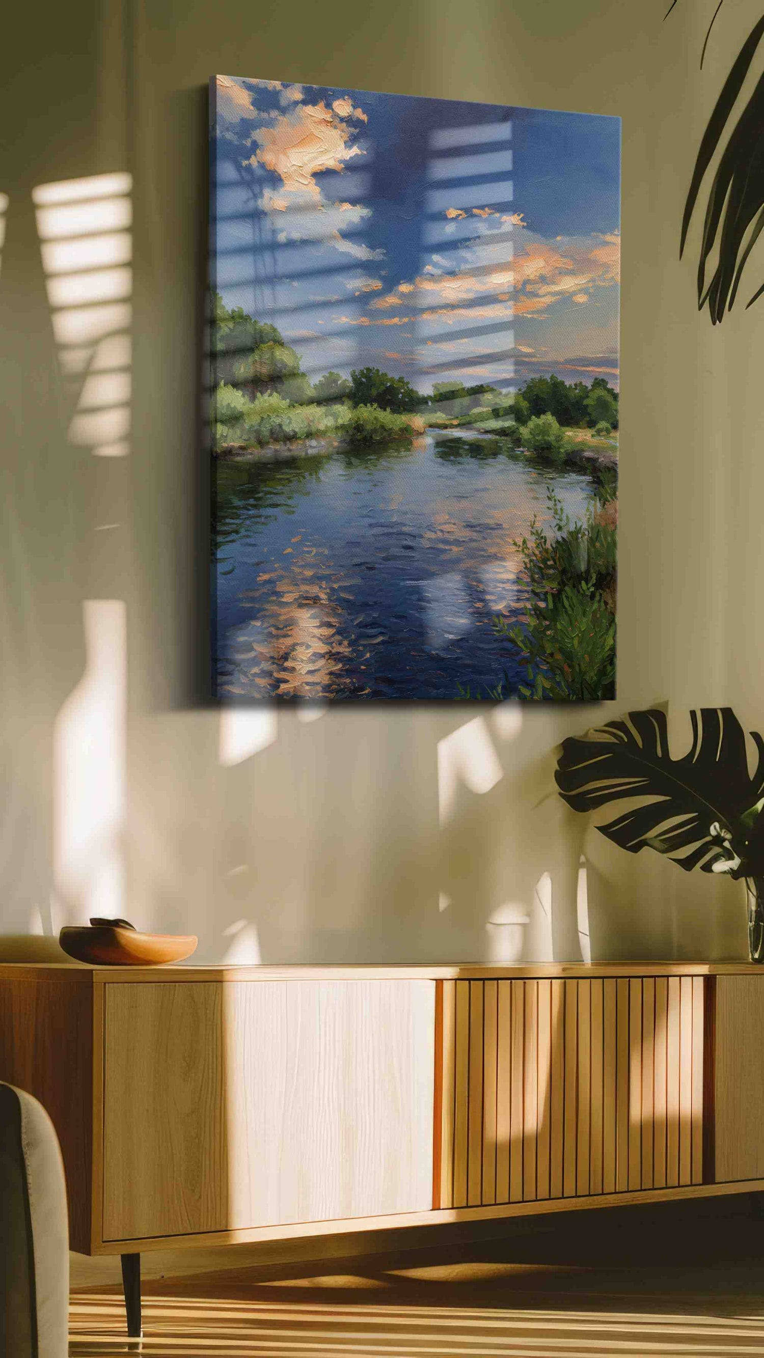 Serenity by the Riverside – landscape canvas wall art, gallery-wrapped, ready to hang