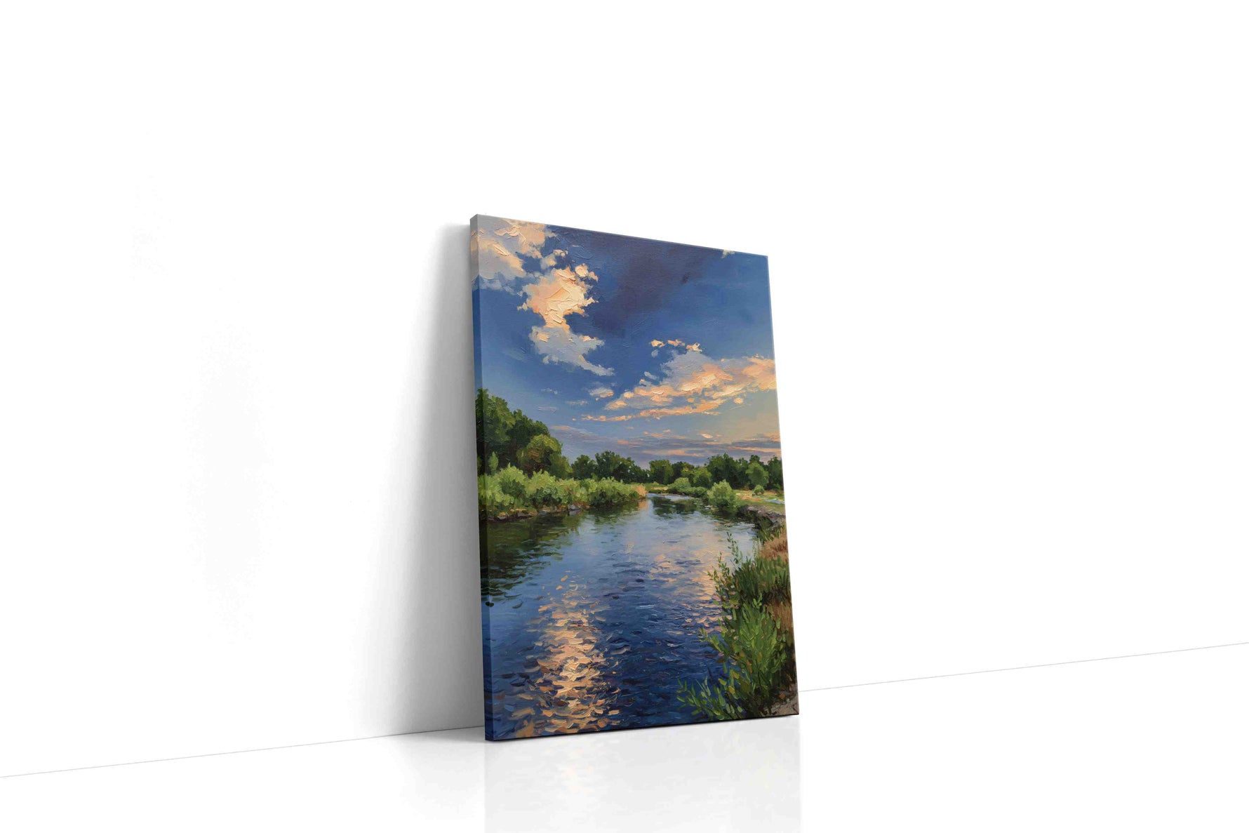 Serenity by the Riverside landscape canvas print, gallery-wrapped, ready to hang