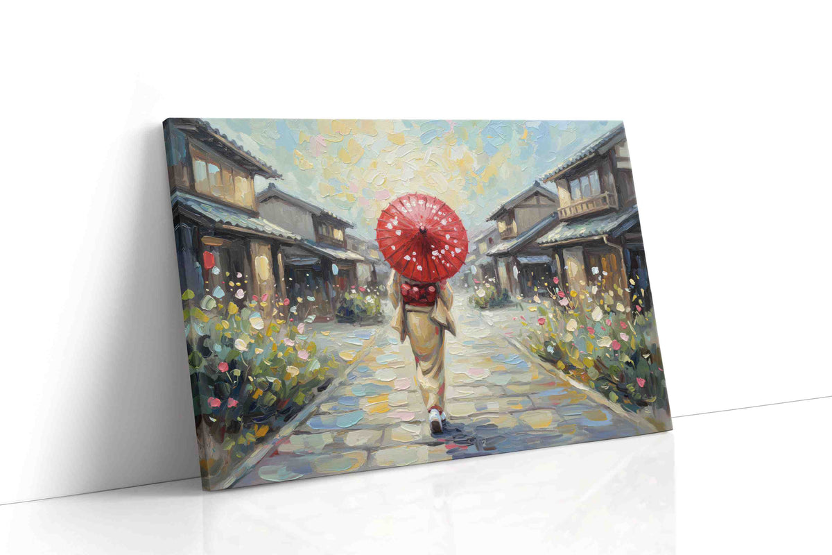 Serenity in Sakura Streets landscape canvas print gallery-wrapped landscape canvas studio shot