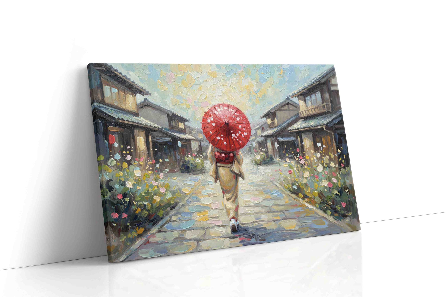 Serenity in Sakura Streets landscape canvas print gallery-wrapped landscape canvas studio shot