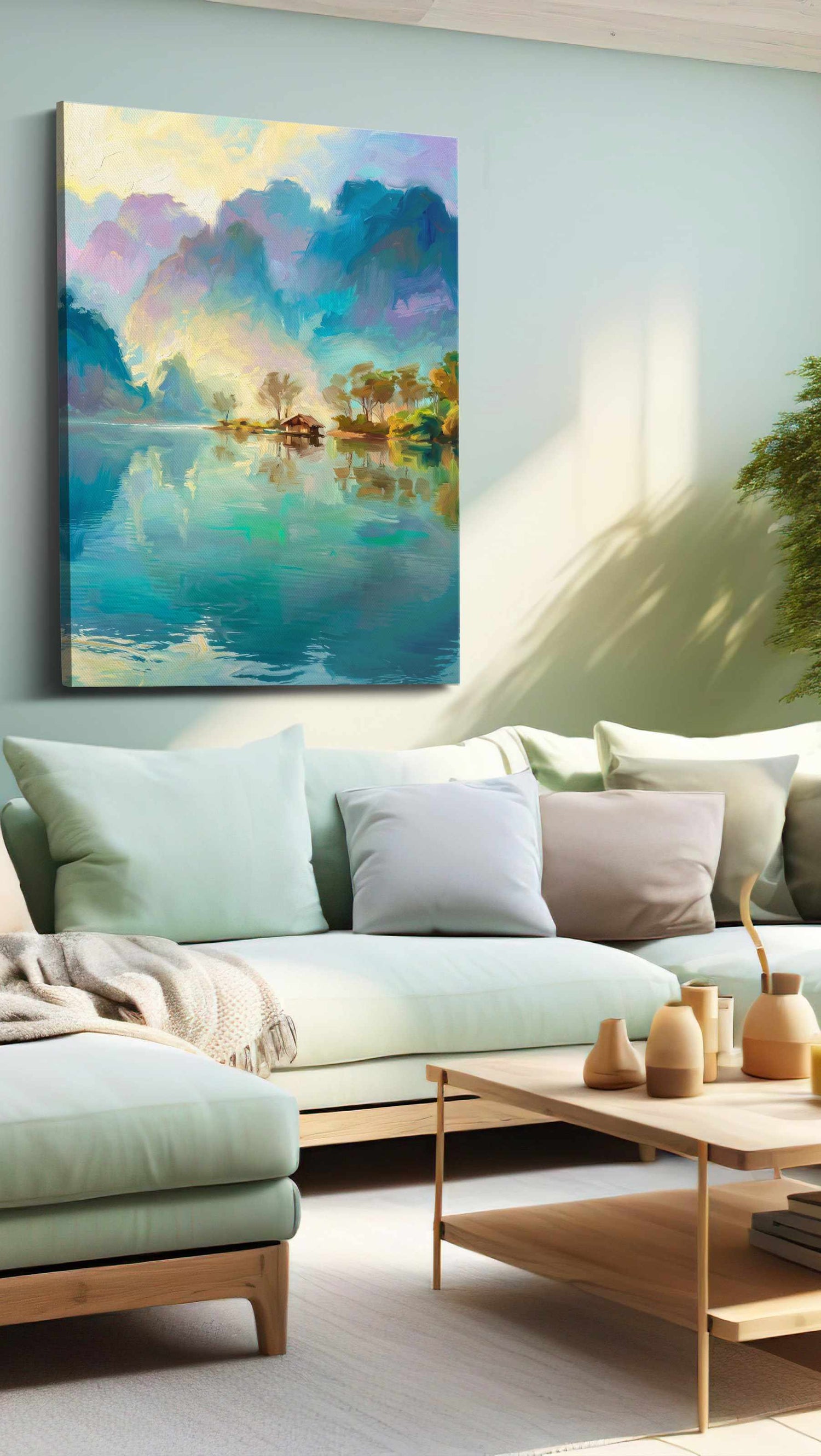 Serenity's Reflection – landscape canvas wall art, gallery-wrapped, ready to hang