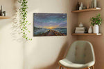 Starlit Passage to Dawn landscape canvas print, displayed in a living room