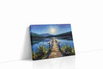 Starlit Serenity on the Lake landscape canvas print gallery-wrapped landscape canvas studio shot