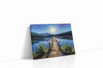 Starlit Serenity on the Lake landscape canvas print, gallery-wrapped, ready to hang