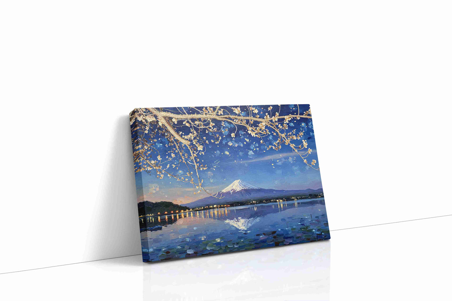 Twilight Blossoms Over Serenity landscape canvas print, gallery-wrapped, ready to hang