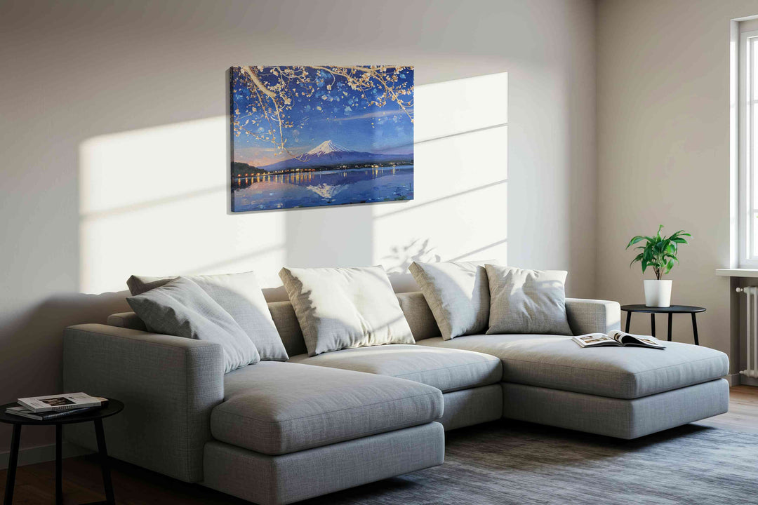 Twilight Blossoms Over Serenity – landscape canvas wall art, gallery-wrapped, ready to hang