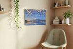 Twilight Blossoms Over Serenity landscape canvas print, hanging on wall