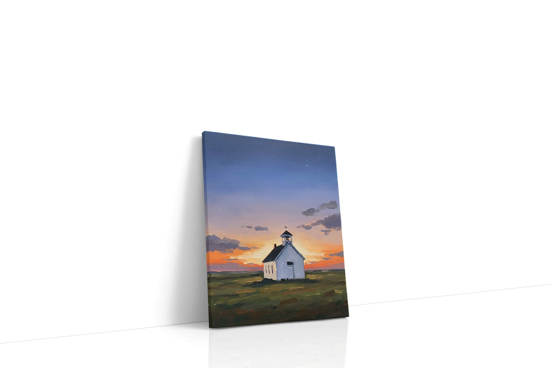 Twilight Serenity Chapel landscape canvas print, gallery-wrapped, ready to hang