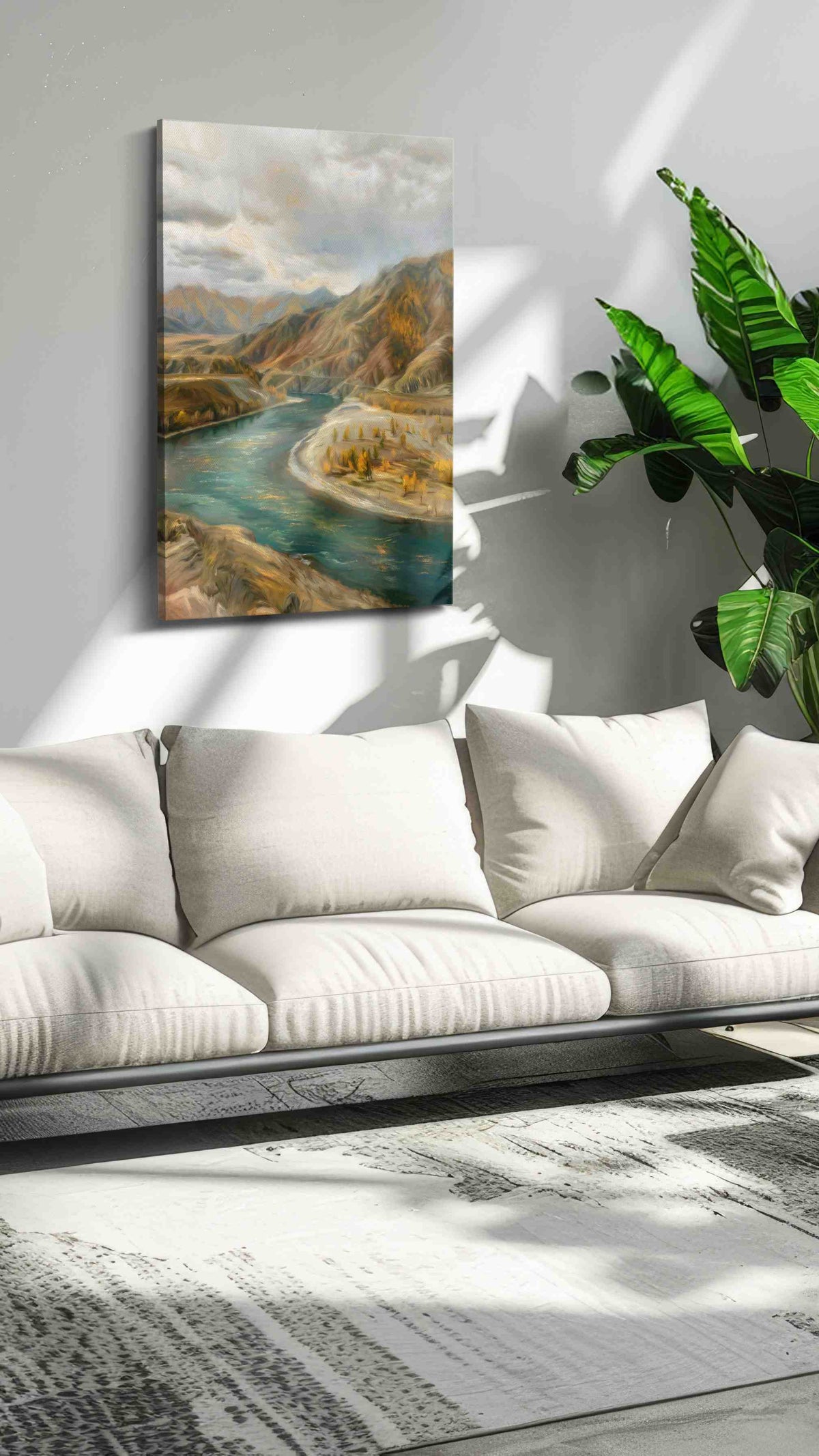 Whispering Autumn River – landscape canvas wall art, gallery-wrapped, ready to hang
