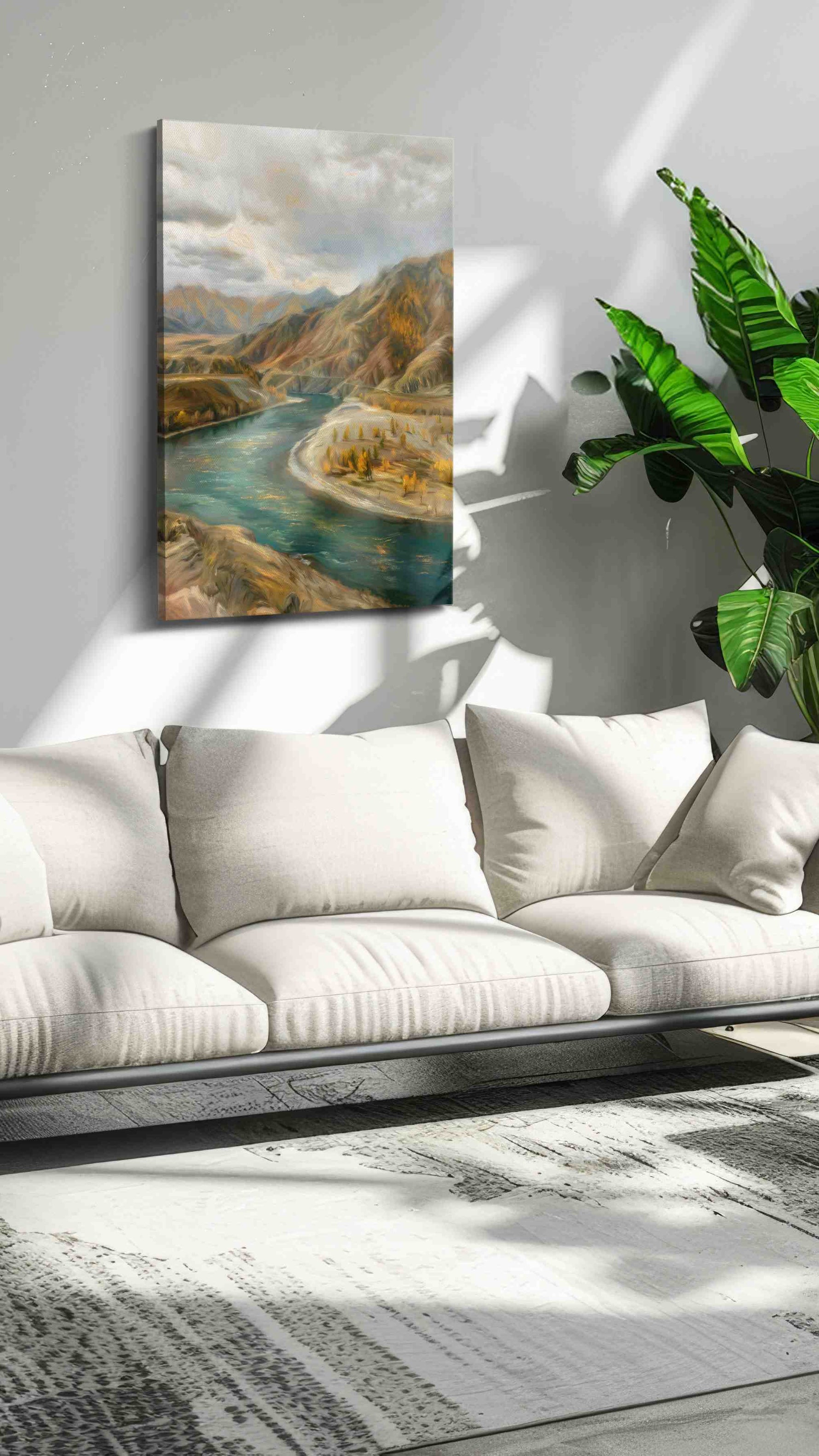 Whispering Autumn River – landscape canvas wall art, gallery-wrapped, ready to hang