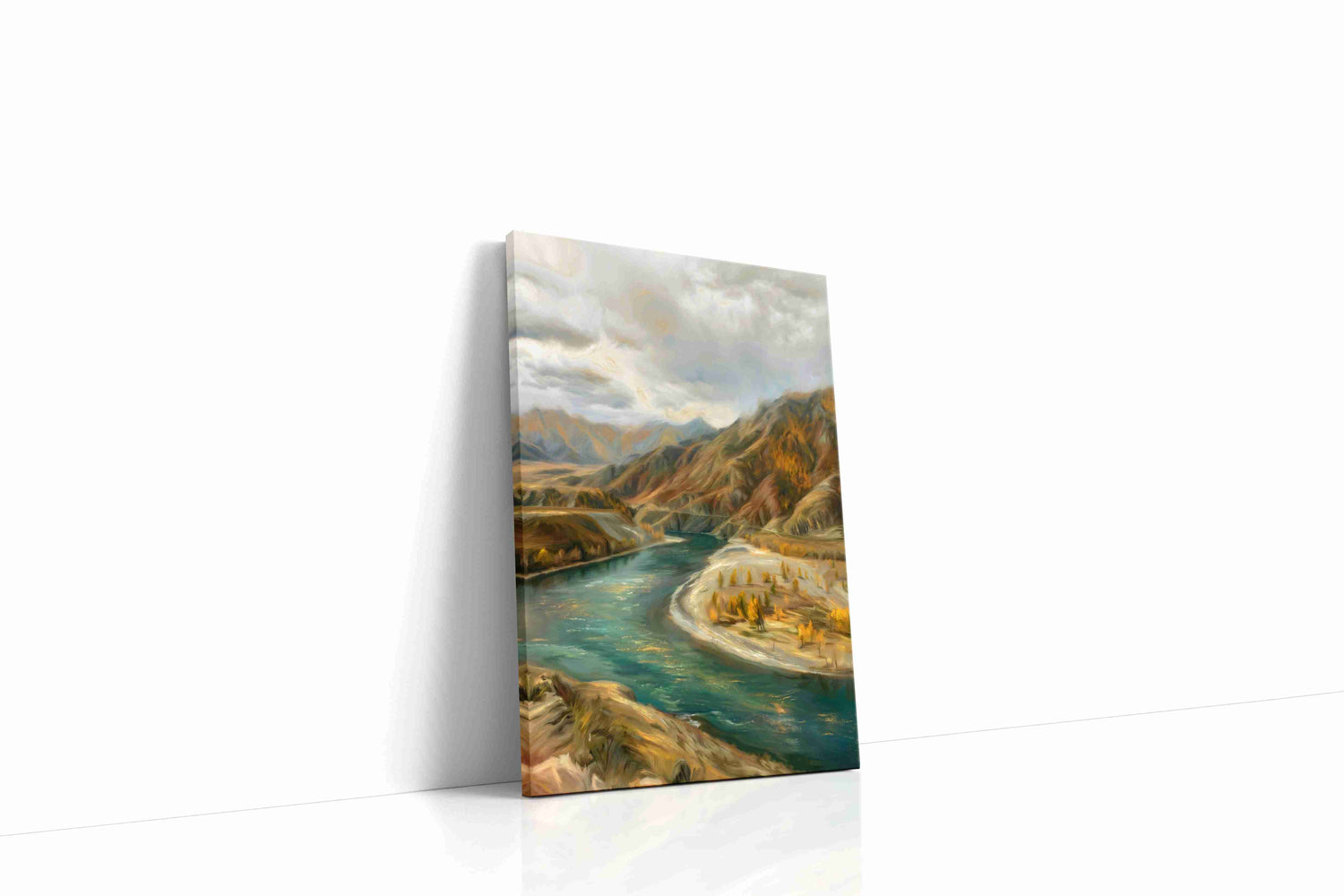 Whispering Autumn River landscape canvas print, gallery-wrapped, ready to hang