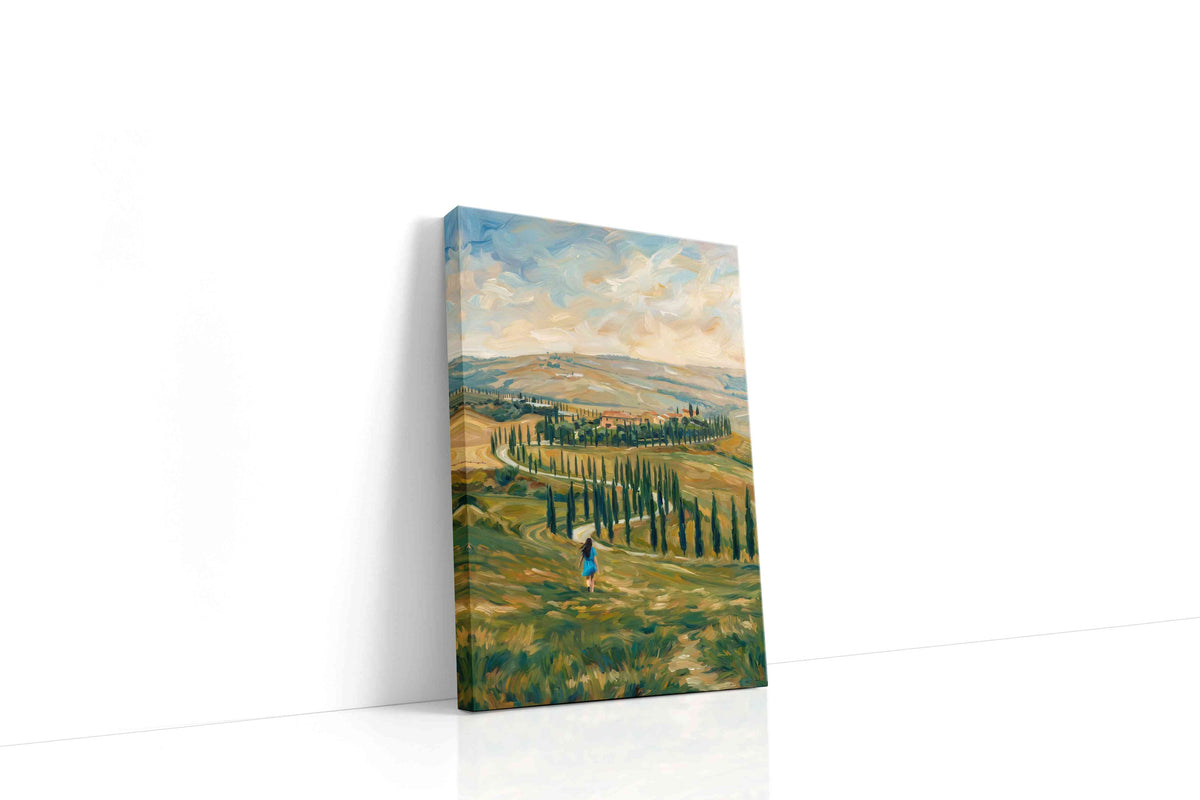 Whispering Fields of Tuscany landscape canvas print, gallery-wrapped, ready to hang