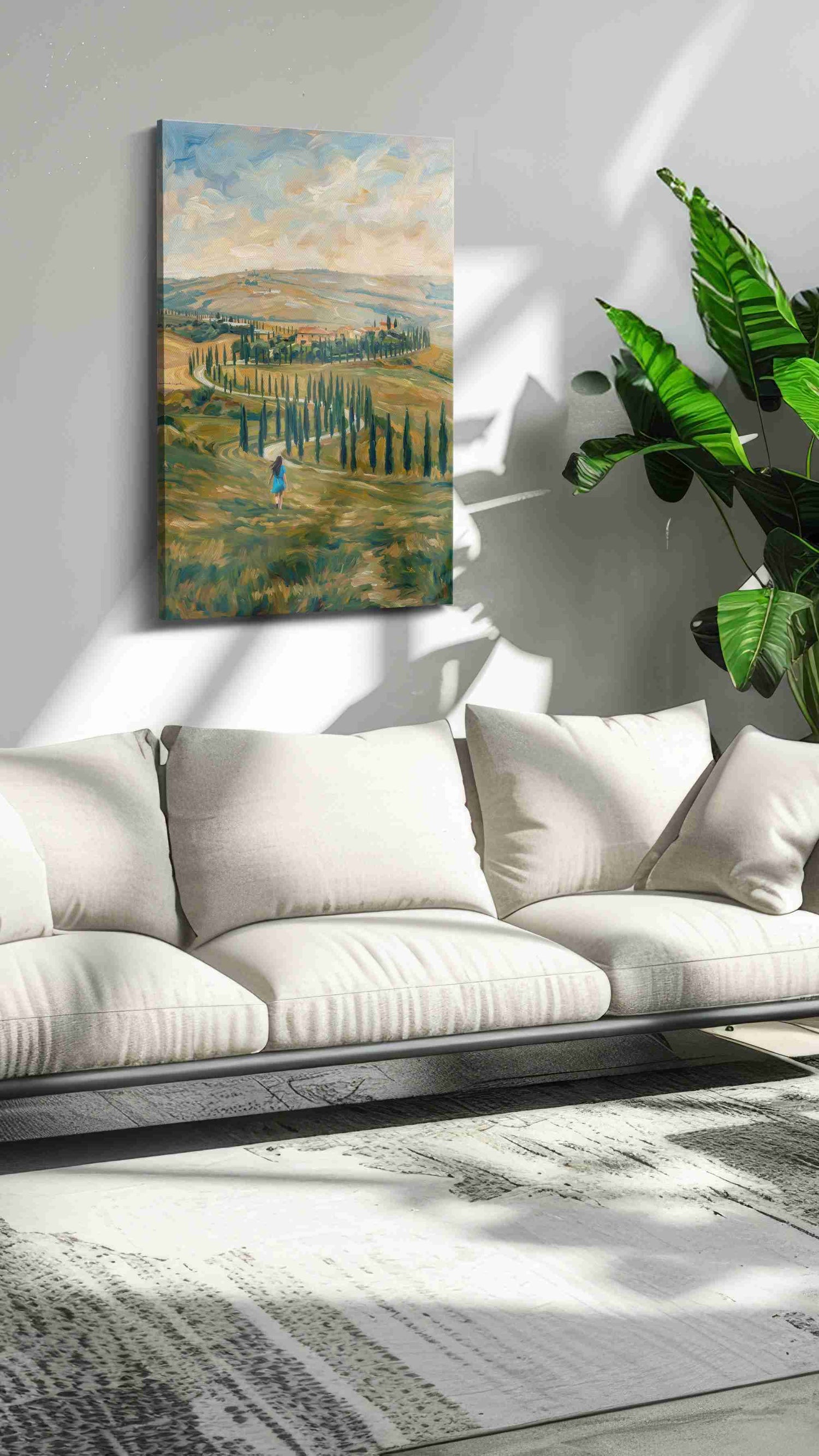 Whispering Fields of Tuscany – landscape canvas wall art, gallery-wrapped, ready to hang