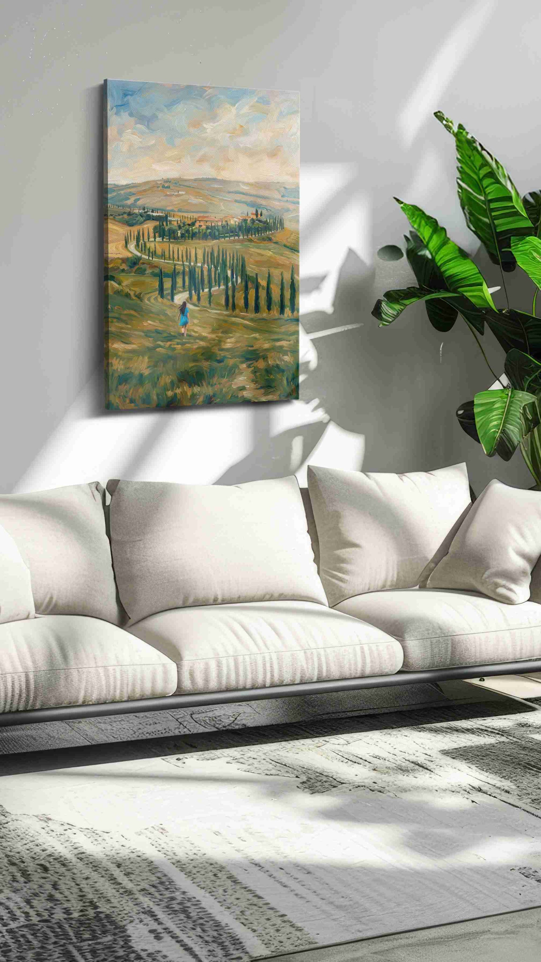 Whispering Fields of Tuscany – landscape canvas wall art, gallery-wrapped, ready to hang