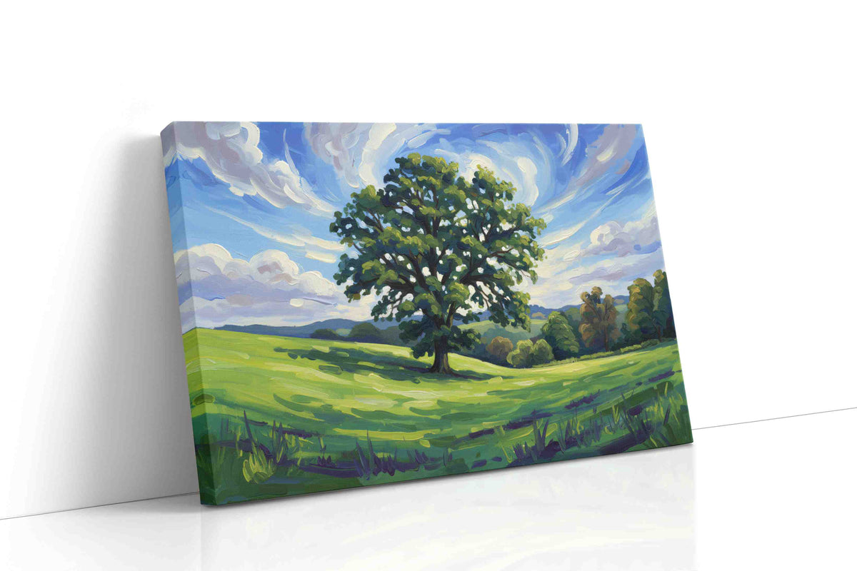 Whispering Meadow Symphony landscape canvas print, gallery-wrapped, ready to hang