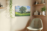 Whispering Meadow Symphony landscape canvas print styled in a living room