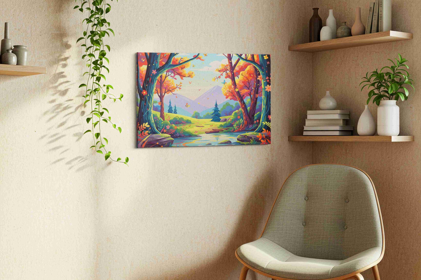Whispers of Autumn's Embrace music canvas print, hanging on wall — view 3