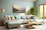 Whispers of Dawn II landscape canvas print, hanging on wall