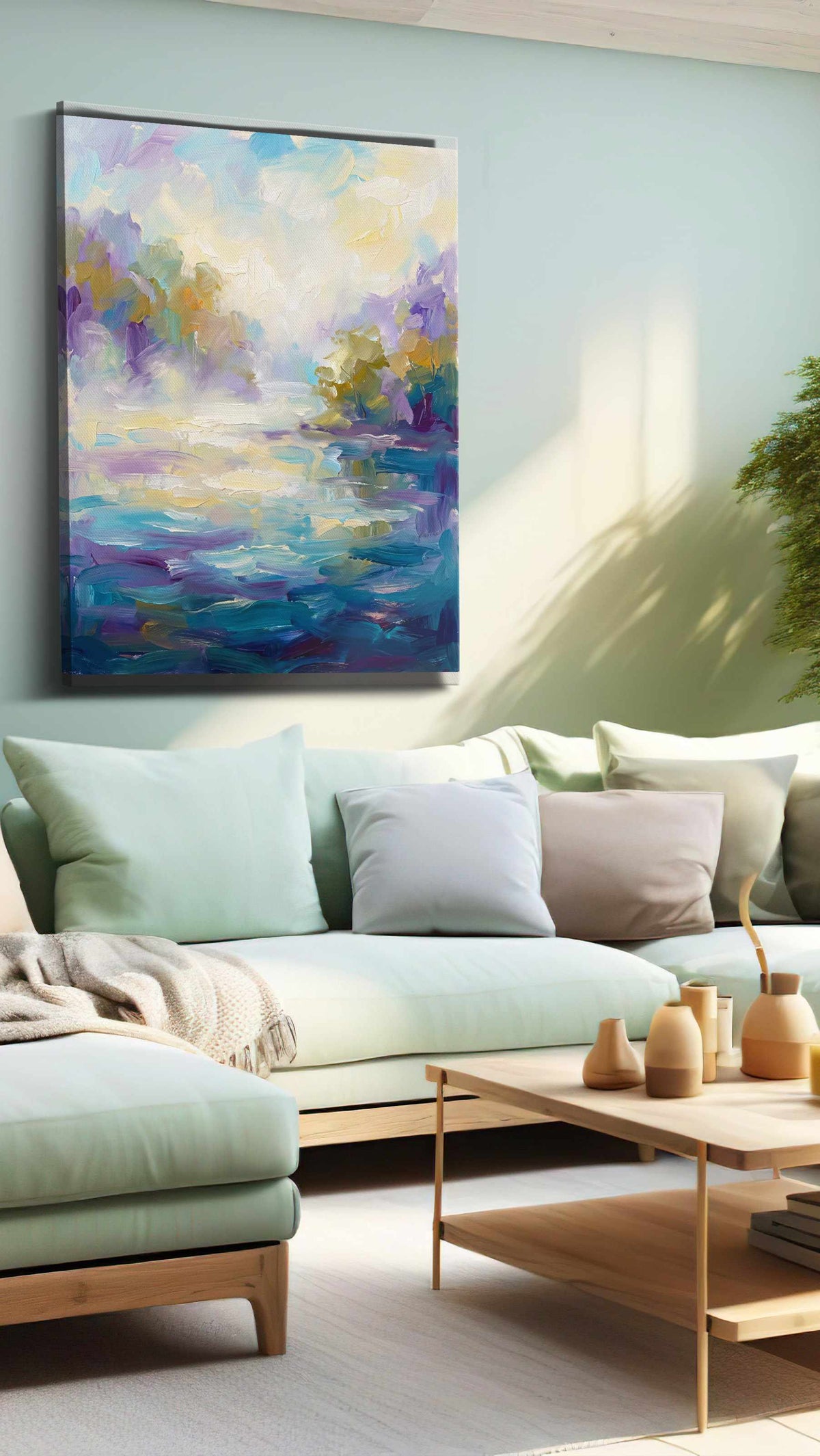 Whispers of Dawn's Embrace – landscape canvas wall art, gallery-wrapped, ready to hang