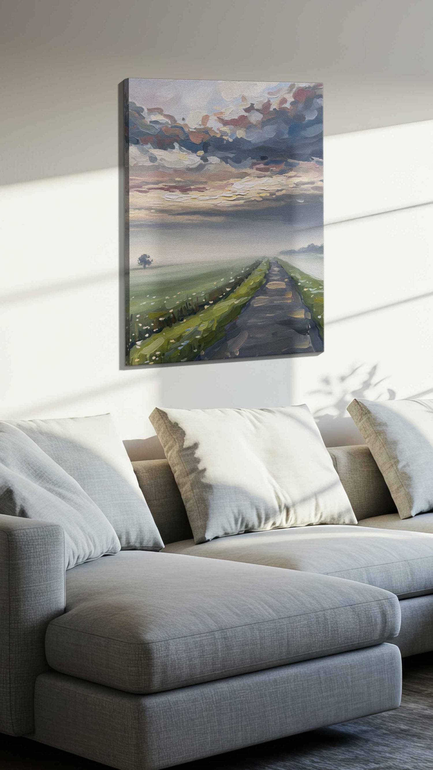 Whispers of Dawn's Journey – landscape canvas wall art, gallery-wrapped, ready to hang
