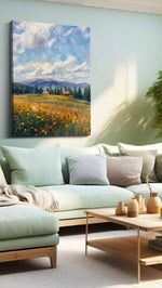 Whispers of Meadow Breezes landscape canvas print, hanging on wall