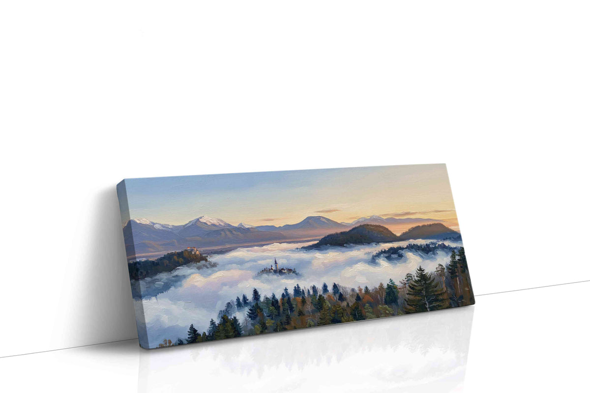 Whispers of Misty Dawn landscape canvas print gallery-wrapped landscape canvas studio shot