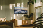 Whispers of Misty Dawn landscape canvas print in a contemporary interior mockup