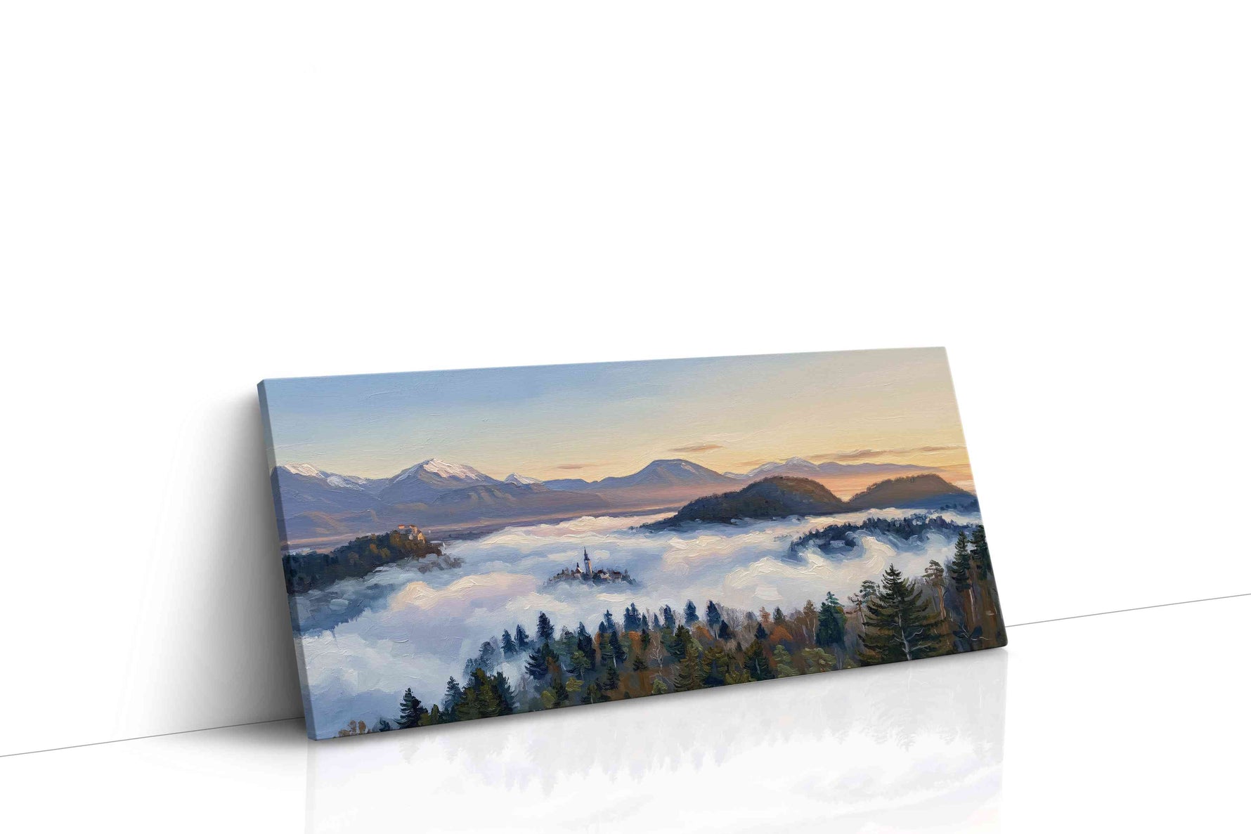 Whispers of Misty Dawn landscape canvas print, gallery-wrapped, ready to hang