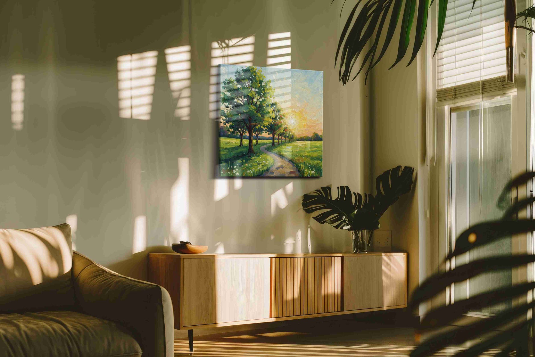 Whispers of Sunset in Spring landscape canvas print, hanging on wall