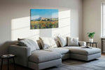 Whispers of Wildflowers landscape canvas print in a living room scene
