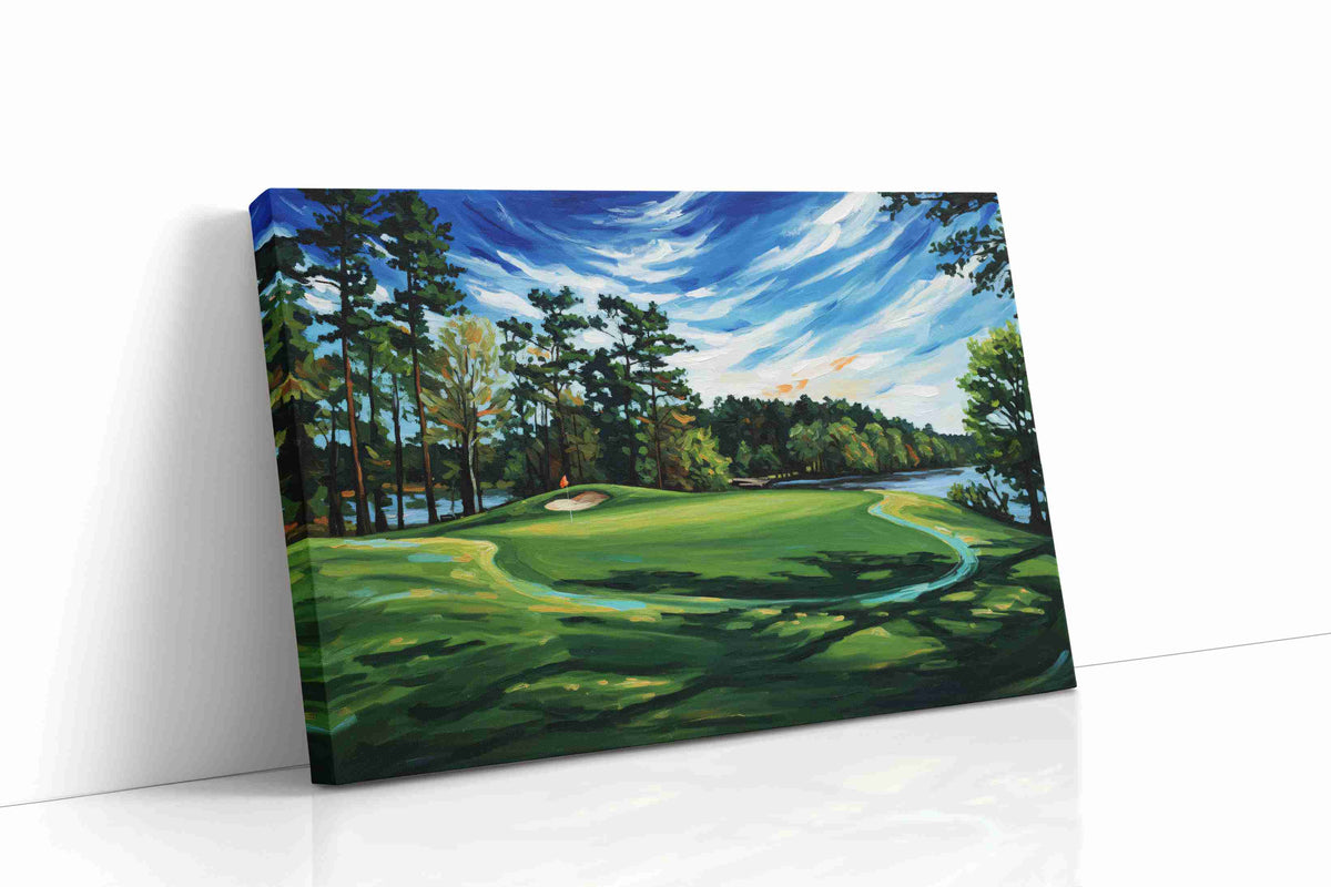 Whispers of a Summer Green landscape canvas print gallery-wrapped landscape canvas studio shot