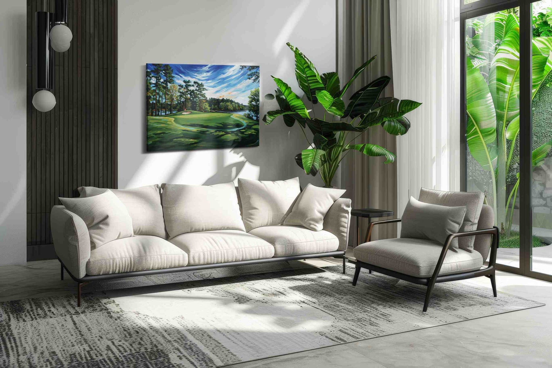 Whispers of a Summer Green landscape canvas print, on wall, lifestyle preview