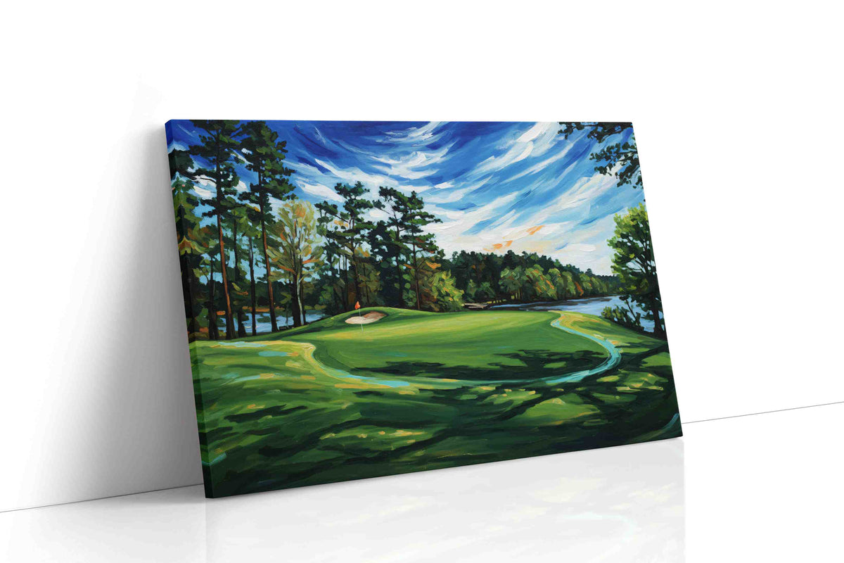 Whispers of a Summer Green landscape canvas print, gallery-wrapped, ready to hang