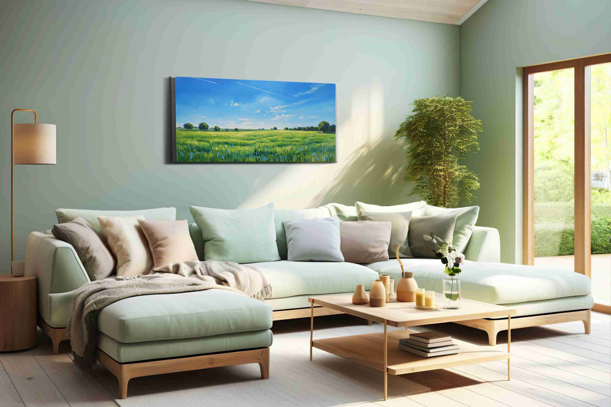Whispers of a Summer Meadow landscape canvas print, hanging on wall