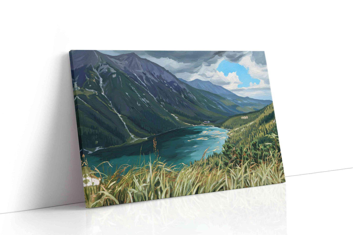 Whispers of the Alpine Lake landscape canvas print, gallery-wrapped, ready to hang