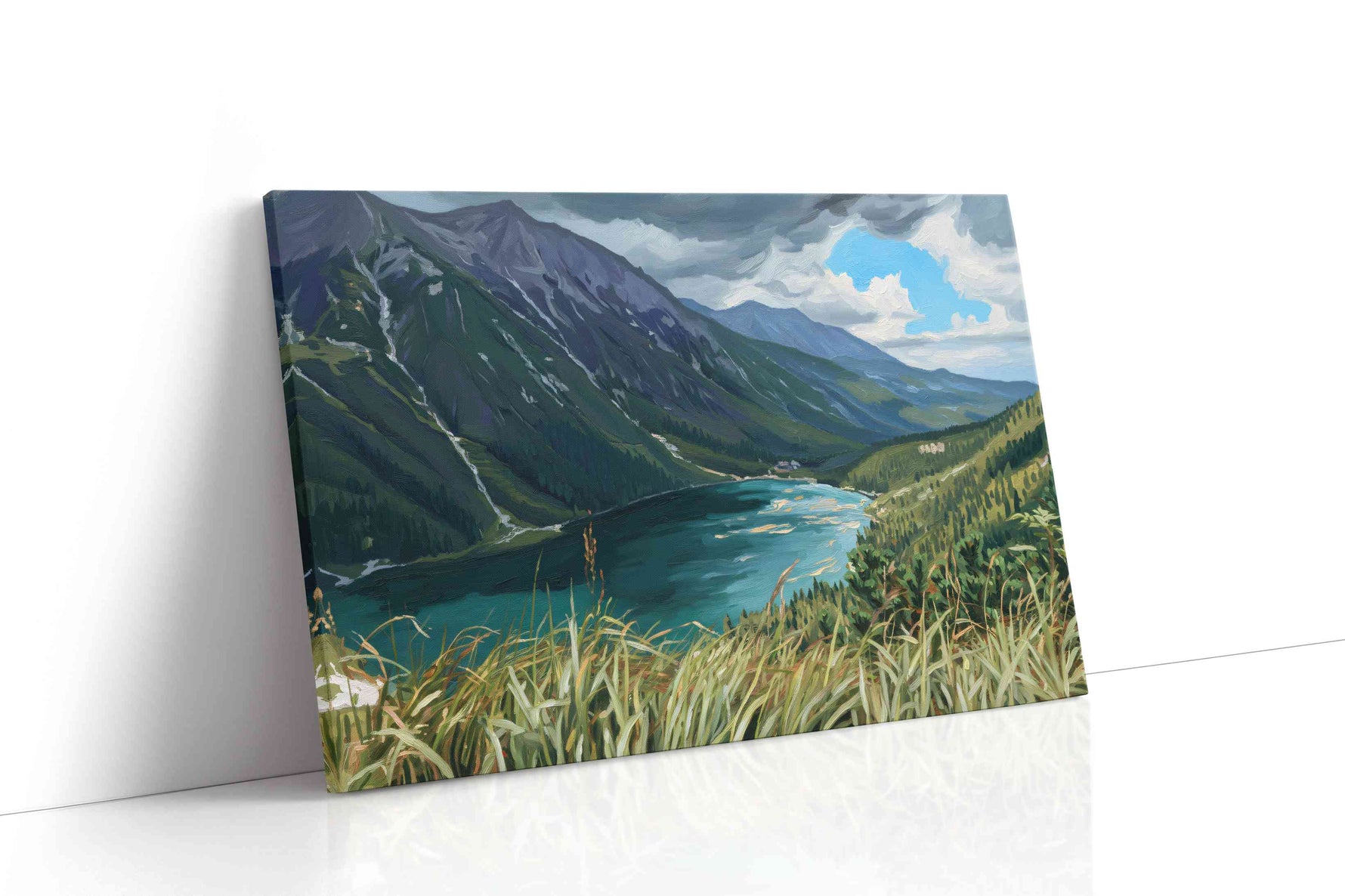 Whispers of the Alpine Lake landscape canvas print, gallery-wrapped, ready to hang